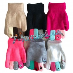 Перчатки для мал/дев Zin_DHL2 акрил двойной 12 шт (8-14 лет)