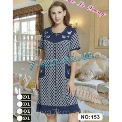 Халат женский летний ZeL1396.153 коттон 4 шт (2XL-5XL)