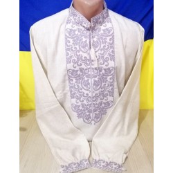 Рубашка-вышиванка мужская 1 шт (норма) лён VhV_090523