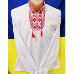 Рубашка-вышиванка "Олесь" мужская 6 шт (S-3XL) паплин VhV_090541