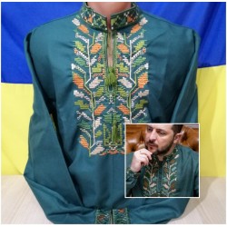 Рубашка-вышиванка мужская 1 шт (норма) лён VhV_090554