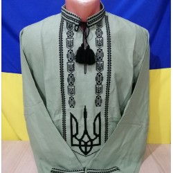 Рубашка-вышиванка мужская 1 шт (39-45 ворот) лён VhV_090565