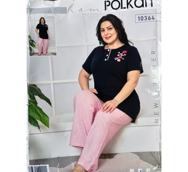 Пижама батал POLKAN женская 3 шт (L-XXL) трикотаж HR1810_090410