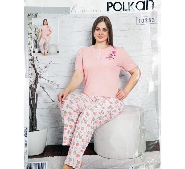 Пижама батал POLKAN женская 3 шт (L-XXL) трикотаж HR1810_090412