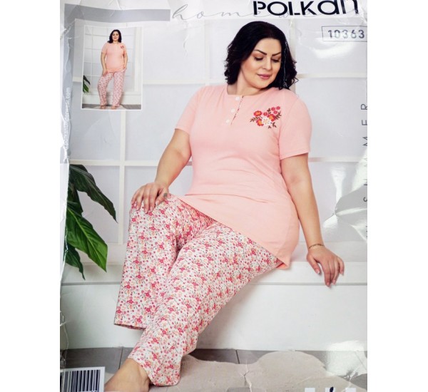 Пижама батал POLKAN женская 3 шт (L-XXL) трикотаж HR1810_090413