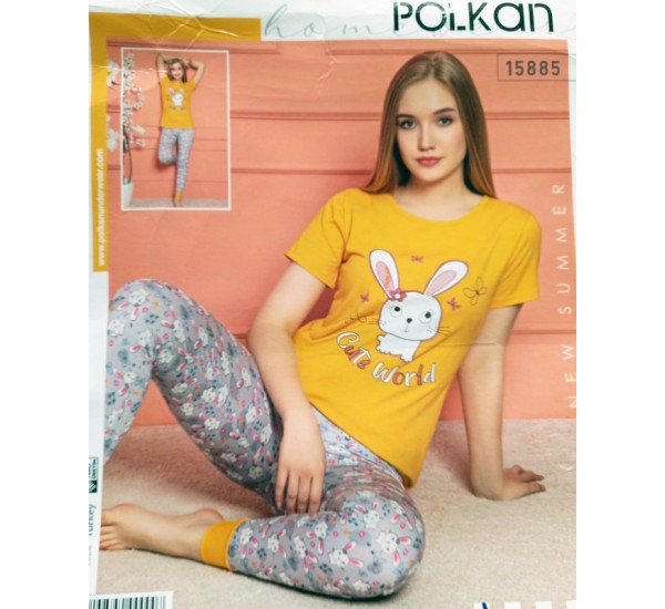 Пижама POLKAN женская 4 шт (S-XL) трикотаж HR1810_090402