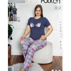 Піжама батал POLKAN жіноча 3 шт (L-XXL) трикотаж HR1810_090408