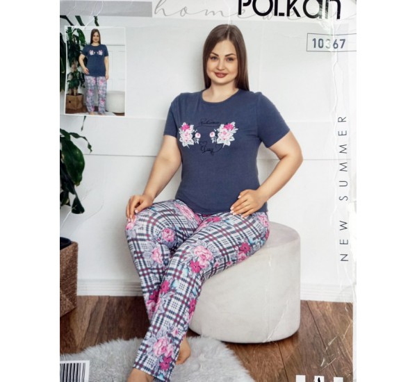 Пижама батал POLKAN женская 3 шт (L-XXL) трикотаж HR1810_090408