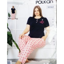 Піжама батал POLKAN жіноча 3 шт (L-XXL) трикотаж HR1810_090409