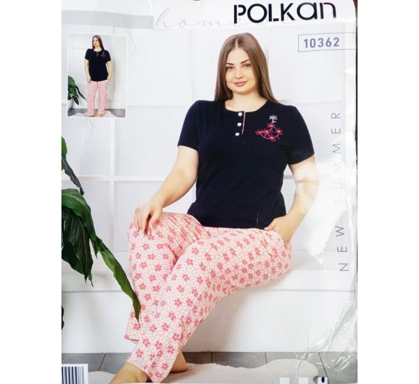 Піжама батал POLKAN жіноча 3 шт (L-XXL) трикотаж HR1810_090409