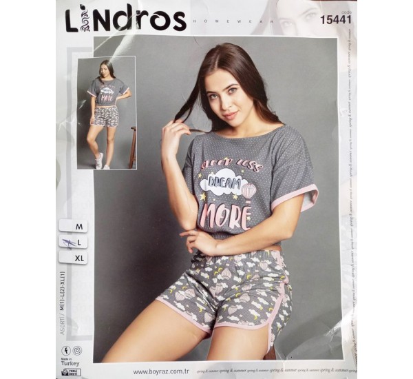 Піжама Lindros жіноча трикотаж 3 шт (M-XL) HR1810_140316