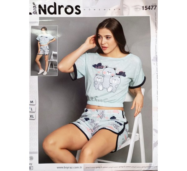 Пижама Lindros женская трикотаж 3 шт (M-XL) HR1810_140318