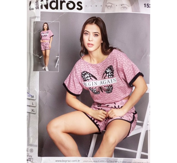 Пижама Lindros женская трикотаж 3 шт (M-XL) HR1810_140320