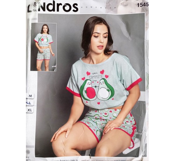 Піжама Lindros жіноча трикотаж 3 шт (M-XL) HR1810_140321