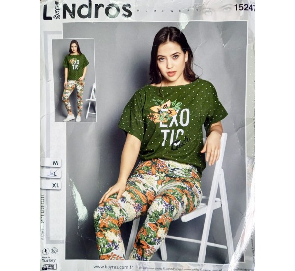 Пижама Lindros женская трикотаж 3 шт (M-XL) HR1810_140307