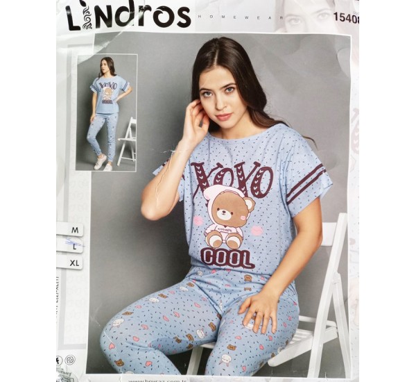 Пижама Lindros женская трикотаж 3 шт (M-XL) HR1810_140309