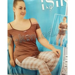 Піжама Isik (батал) жіноча HR1810_201229 трикотаж 3 шт (2XL-4XL)