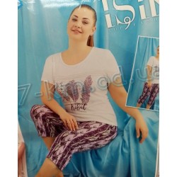 Піжама Isik (батал) жіноча HR1810_201230 трикотаж 3 шт (2XL-4XL)