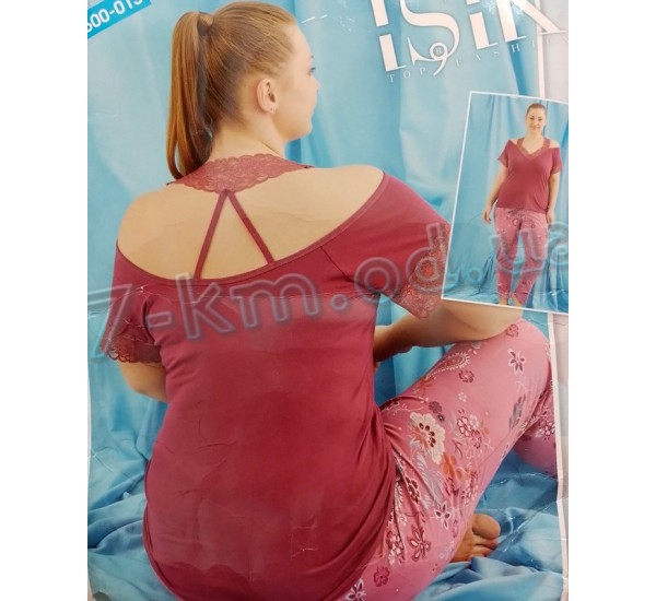 Пижама Isik (батал) женская HR1810_201238 трикотаж 3 шт (2XL-4XL)