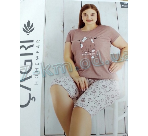 Піжама Gagri жіноча (батал) HR1810_201286 трикотаж 4 шт (2XL-5XL)