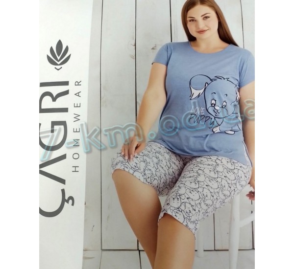 Пижама Gagri женская (батал) HR1810_201288 трикотаж 4 шт (2XL-5XL)