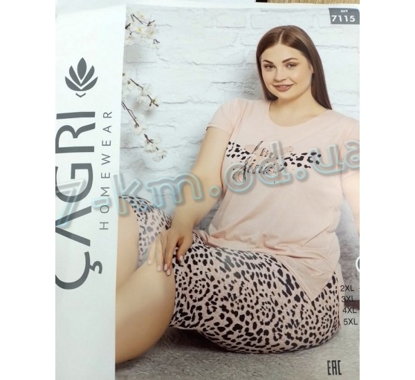 Піжама Gagri жіноча (батал) HR1810_201289 трикотаж 4 шт (2XL-5XL)