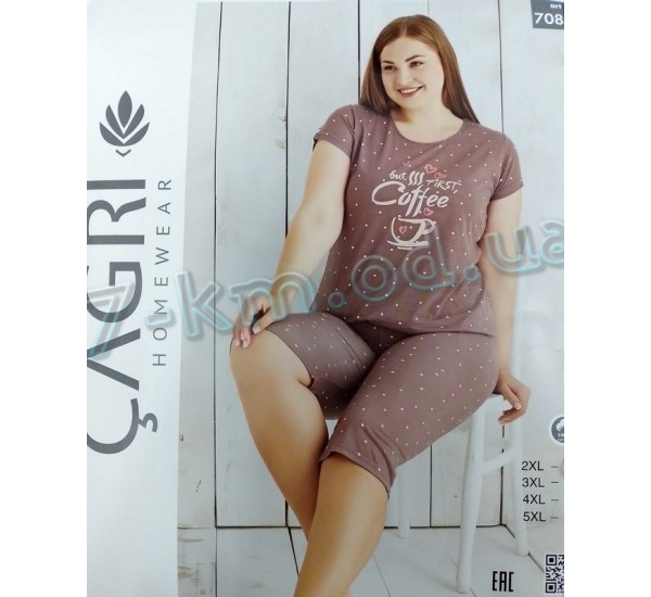 Пижама Gagri женская (батал) HR1810_201290 трикотаж 4 шт (2XL-5XL)