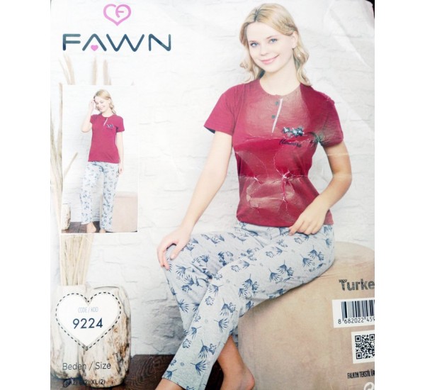 Піжама FAWN жіноча 3 шт (M-XL) трикотаж HR1810_250301