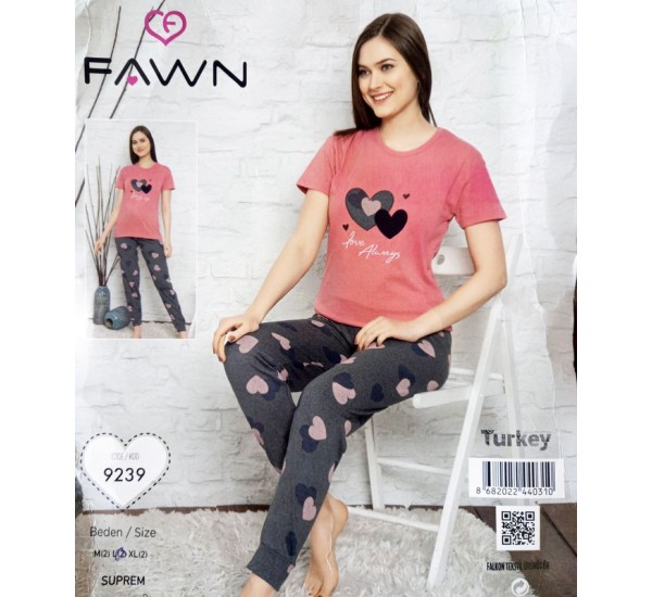 Піжама FAWN жіноча 3 шт (M-XL) трикотаж HR1810_250311