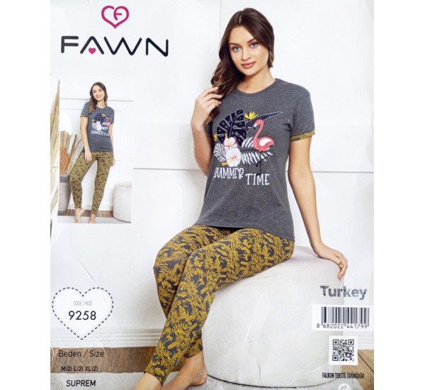 Пижама FAWN женская 3 шт (M-XL) трикотаж HR1810_250303