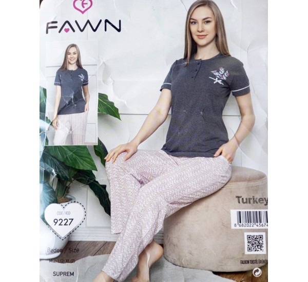 Пижама FAWN женская 3 шт (M-XL) трикотаж HR1810_250306