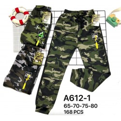 Спорт штаны для мальчиков 12 шт (65-80 см) трикотаж/мех PaH_A612-1