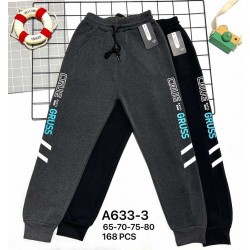 Спорт штаны для мальчиков 12 шт (65-80 см) трикотаж/мех PaH_A633-3