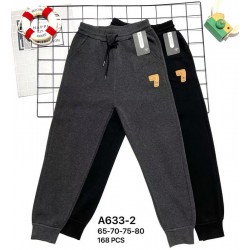 Спорт штаны для мальчиков 12 шт (65-80 см) трикотаж/мех PaH_A633-2