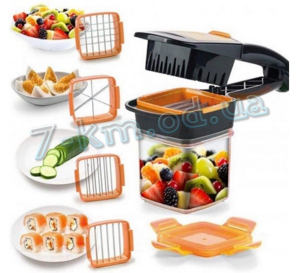 Овочерізка ручна Nicer Dicer 5в1 Чорно помаранчева Smart_230205