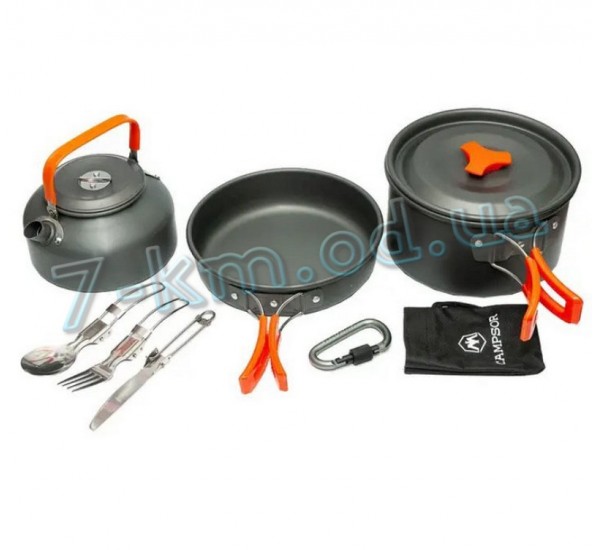 Набір туристичної Smart_260116 посуду Cooking Set DS-308 Помаранчеві ручки