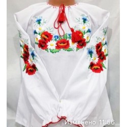 Блуза-вышиванка для девочек 4 шт (98-116 см) паплин VhV_0111