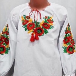 Блуза-вышиванка для девочек 4 шт (98-116 см) паплин VhV_0103