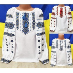 Блуза-вишиванка для дівчаток 5 шт (122-146 см) льон VhV_260579