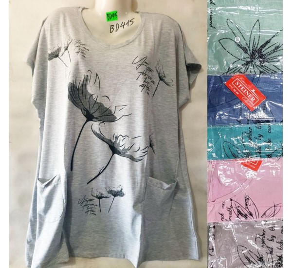 Футболка женская, трикотаж, 5 шт (5-8XL) BL3060_BD415