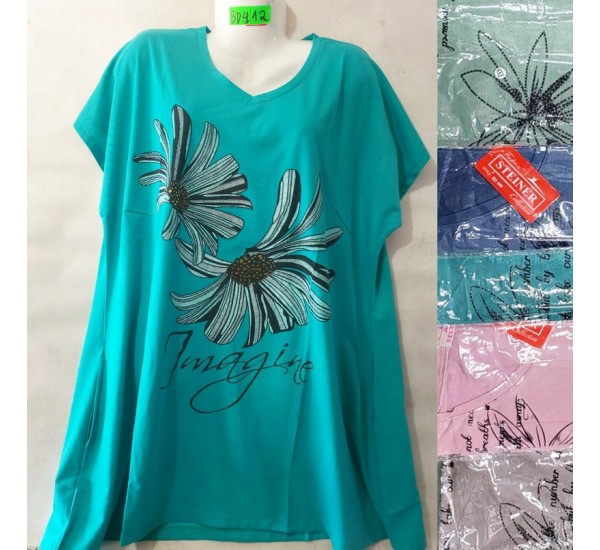 Футболка женская, трикотаж, 5 шт (5-8XL) BL3060_BD412