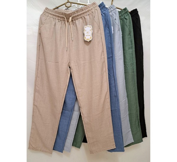 Штани жіночі 8 шт (3-8XL) льон DLD_921