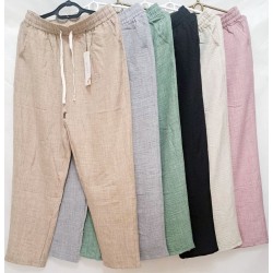 Штани жіночі, льон 12 шт (4-7XL) DLD_5220