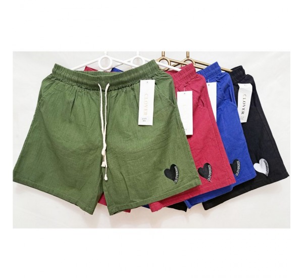 Шорты женские, лён 8 шт (M-2XL) DLD_315