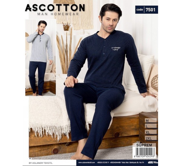 Піжама чоловіча, кашемір 4 шт (M-2XL) HR1930_7501