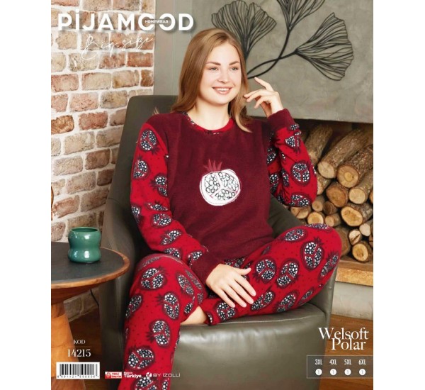 Пижама женская, махра/флис 4 шт (3-6XL) HR1930_14215