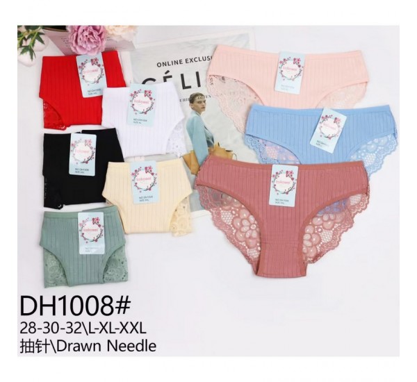 Труси жіночі 12 шт (L-2XL) рубчик KiE_DH1008