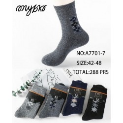 Шкарпетки чоловічі 12 шт (42-48 р) ангора/махра KiE_A7701-7