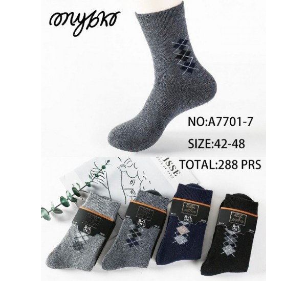 Шкарпетки чоловічі 12 шт (42-48 р) ангора/махра KiE_A7701-7