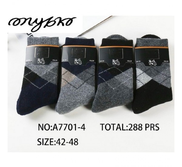 Шкарпетки чоловічі 12 шт (42-48 р) ангора/махра KiE_A7701-4